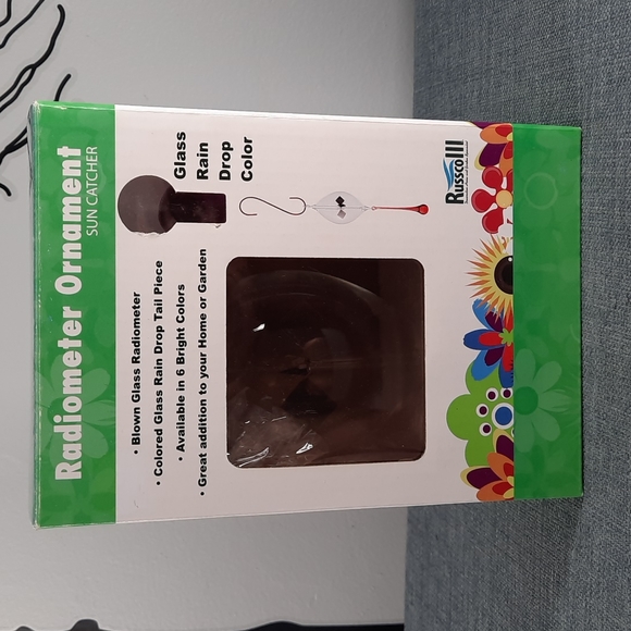 Blown Glass Suncatcher Radiometer Purple Glass Rain Drop Indoor Outdoor - Picture 3 of 5